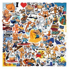 Mix 10/50 PCs Dog Man Cartoon Luggage Laptop Car Sticker -No Duplicate