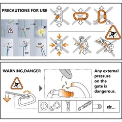 30KN Heavy Duty Auto Locking Carabiner Clips D-Shape Hook Climbing Caving Rescue