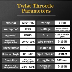 Universal Electric Twist Throttle 12-72V Three-Speed with Forward and Reverse
