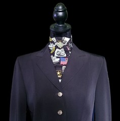 PRE-TIED Dressage Stock Tie, Classic Army (Support Our Troops) Print (NEW)