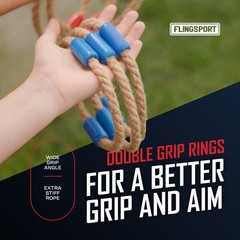 Ring Toss Game, Incl. 6 Double Beaded Rings, Carry Case, Games for Kids, Adults
