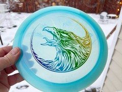Champion FLAT Firebird Fierce Falcon Disc Golf Swirl Innova Artist Limited #6036
