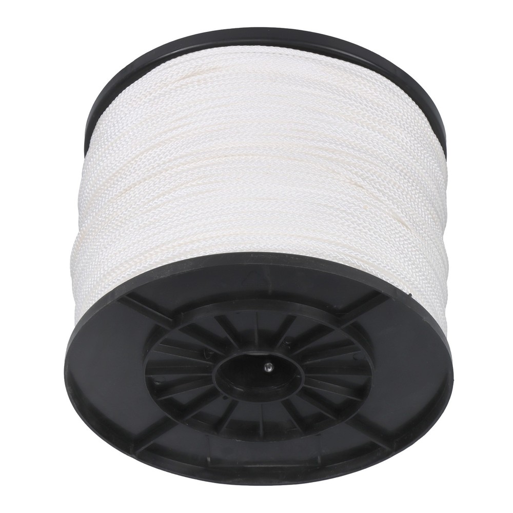 1/8 Inch Hollow Braid Polypro Rope 1000FT 350 Pounds Tensile Strength White