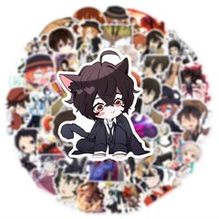 50Pcs Bungo Stray Dogs Stickers,Popular Classic Anime Stickers Waterproof Dg
