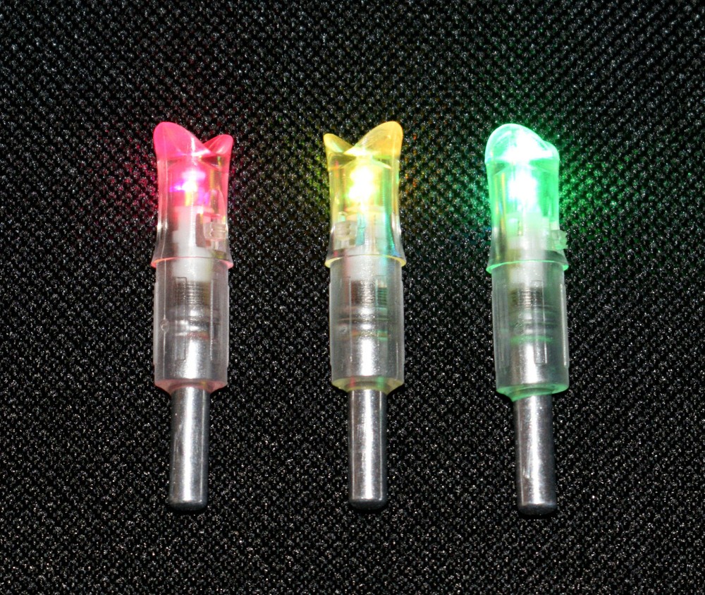 3 Crossbow Lighted Moon Nocks for Carbon Shafts Multi Color .303 Press Fit 7.6mm