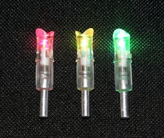 3 Crossbow Lighted Moon Nocks for Carbon Shafts Multi Color .303 Press Fit 7.6mm