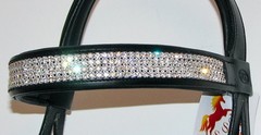 FSS Clear 4 Row SUPER BLING Rhinestone Crystal Browband Sparkle ALL SIZES COLORS