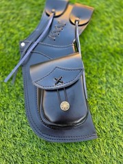 Handmade Leather Belt Archery Quiver with Pouch – side leg Arrow Holder