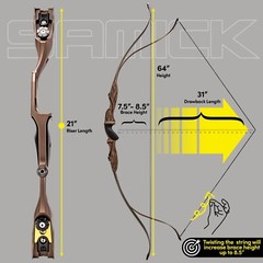 SAMICK 64″ Discovery Archery Recurve Bow – ILF CNC Riser – Wood Core Carbon ILF