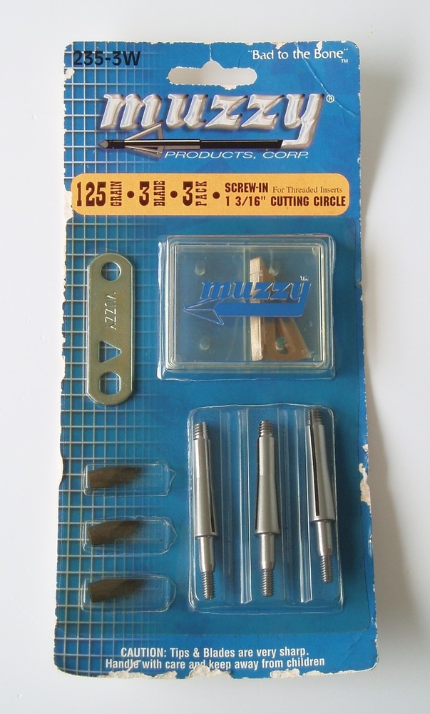 Muzzy 235-3W Archery Broadheads 125 Grain 3-Blade 1 3/16″ Cutting Dia Screw-in