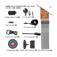 Compound Bow Draw Weight 0-70 Lbs for Pull Beginner and Intermediate Archer F…