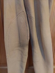 Devon Aire Beige English Riding Breeches Sz 26 Kids or Womens Elastic 22″ Inseam