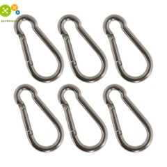 304 Stainless Steel Spring Snap Hook Carabiner Clip Set Of 6 264Lbs