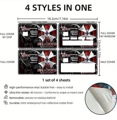 Umbrella Corporation BIOHAZARD Division Credit Debit Card Skin Sticker Set 4PCS
