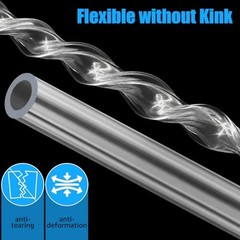 1/4″ID X 3/8″OD PVC Tubing Clear Vinyl Hose Flexible Food-Grade Line Low 25FT