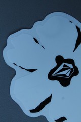 VOLCOM Stone Clear Black White Flower Crystal VC3 Surfing Skateboarding STICKER