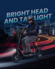 GYROOR 450W Electric Scooter with Seat & Basket 21 Miles Range