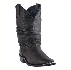 Dingo 12″ Slouch Men’s Western Boots Size 10 Distressed Black 15240 Vintage
