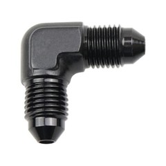 90 Degree Aluminum -3 AN Male Flare to 3AN 3AN to 3AN 90 Degee, Black, QTY: 1