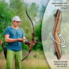 KESHES Takedown Hunting Recurve Bow and Arrow – 62 Archery Bow for Teens and Ad