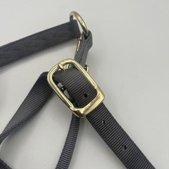 HORSE SIZE-READY MADE – Medium Grey Halter Set made of Nylon 800-1100 Lbs
