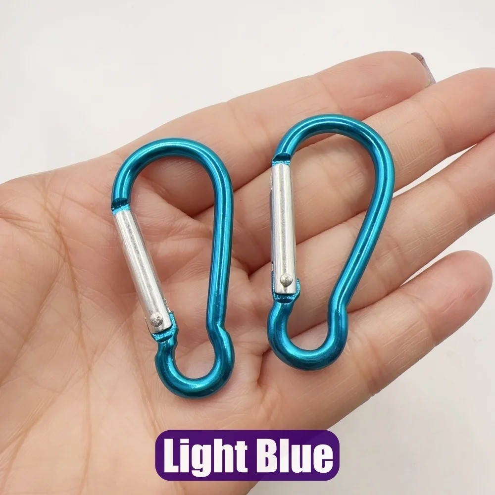 10 PCS Aluminum Carabiner D Shape Spring Clip Snap Key Hook Keychain Buckle