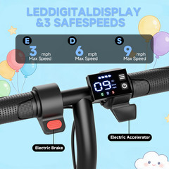 Ladped Electric Scooter Kids Ages 6-12, 250W Motor Max Speed 9MPH Escooter Black
