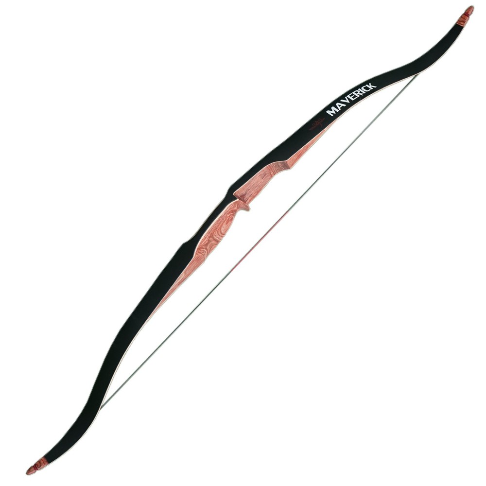 SAS Maverick One Piece Traditional Wood Hunting Bow 40lbs Black Limb RH-Open Box