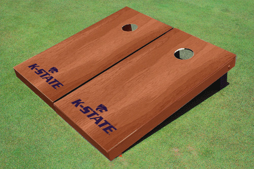 Kansas State University Wildcats Word Mark Solid Rosewood Cornhole Boards
