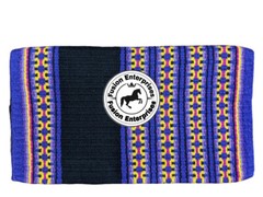 Royal Blue Yellow Western Saddle Blanket |Multicolor Saddle Pad | Ranch Pad
