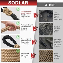 Climbing Rope Gym Workout – 10FT 15FT 20FT 25FT 30FT 35FT Heavy Duty Jute Thick