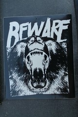 Beware Bear Grizzly Griptape Hesh Punk Rock Z34A Vintage Skateboarding STICKER
