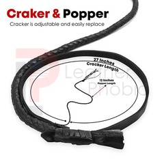 Cow Hide Leather BULL WHIP 04 to 08 Feet Long 12 Plaits Black Indiana Jones Whip