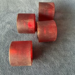 Red Skateboard Wheels Set 50x40mm Vintage 1970’s Urethane New Old Stock.