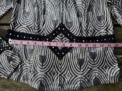 Hobby Horse Limited Edition Women’s Western Metallic Show Shirt B&W Medium