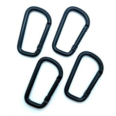 12 pack of 3″ Heavy Duty Carabiner Spring Belt Clip Key Chain D Shape Black