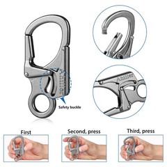 Ahiller Carabiner Clip, Double Anti-Misopening Locking Design, 3″ Zinc Alloy …