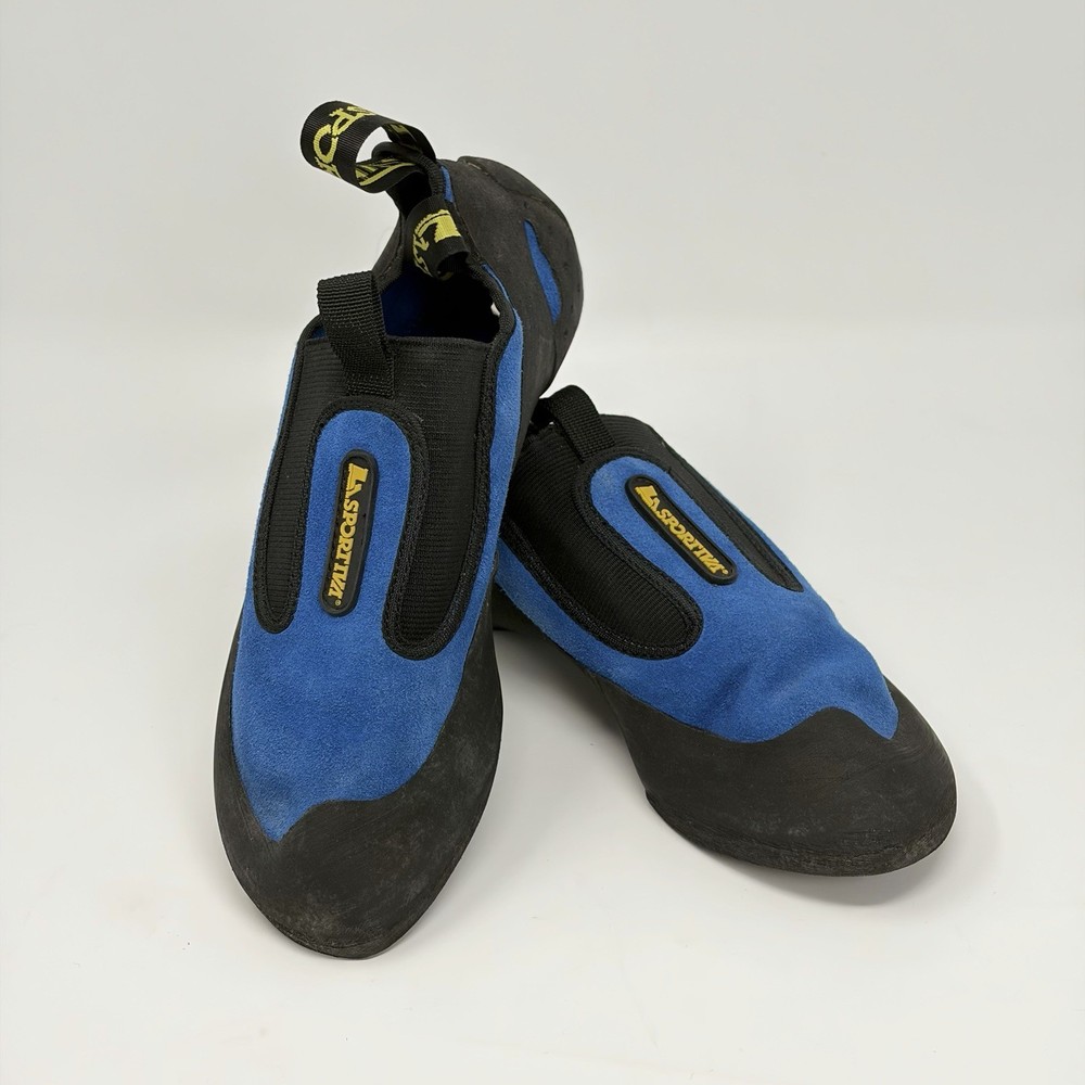 La Sportiva Cobra Climbing Shoes Blue Black Slip On US 7 EU 39.5 Rock Climbing