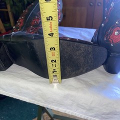 Black and Red Sexy Tall Western Equestrian Country Cowgirl Cowboy Bling Boots