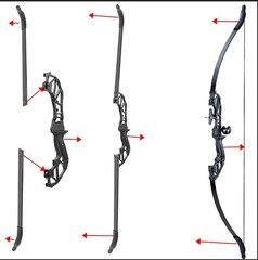 54» Takedown Recurve Bow RH & Fiberglass Arrows Archery Kit for Hunting Target