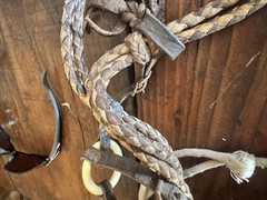 Vintage Handmade Horse Hackamore ( Bosal &Headstall) Two Rein