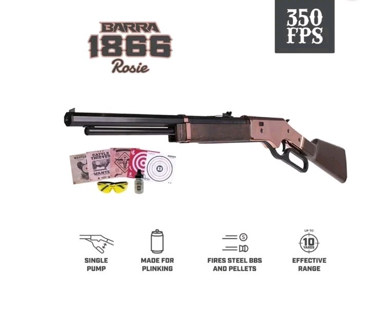 Barra Air Guns 1866 Cowboy Rosie Series BB/Pellet Air Rifle Bundle NIB