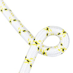 3/4 Inch 24 Strand Braided Rope 150 Ft (White, Yellow, Black) Rigging Rope 44 KN