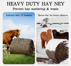 Knotless 5x5ft Round Bale Horses Hay Net 1.75″ Round for Livestocks Slow Feeder