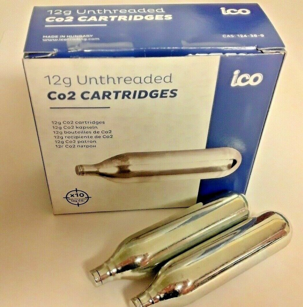 200 CO2 12 gram EURO cartridges 12g non-threaded C02 paintball airsoft 12gICO