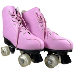 XUDREZ Light Up Roller Skates High-Top Rare Pink Purple Size 45 Carry Bag