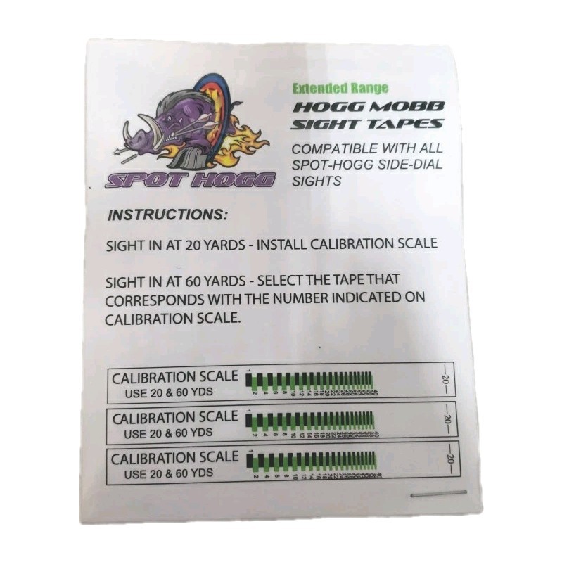 Spot Hogg Archery – Green Extended Range Replacement Sight Tape/Yardage Tapes