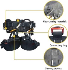 Climbing Half Body Harness Rope Arborist Saddle Tree Bridge Caving Rescue CE