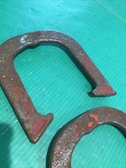 Lot of 2 (Pair) Drop Forged Vintage Horseshoes Unknown Brand Marked 2.5lb