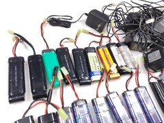 21x 8.4 NIMH Batteries + Chargers for Airsoft AEG / RC Car Untested